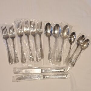 Towle Beaded Antique 18/10 Vietnam Flateware Fork Spoon Knife (Bundle of 14)